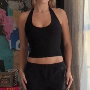 Black Zara Halter Crop Top